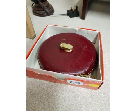 VINTAGE 30M LEATHER BOUND TAPE MEASURE 