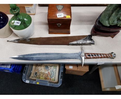 LORD OF THE RINGS, FRODO'S STING SWORD - 22' LONG STEEL BLADE WITH ELVEN INSCRIPTION AND WOODEN HANDLE COMES WITH METAL AND S