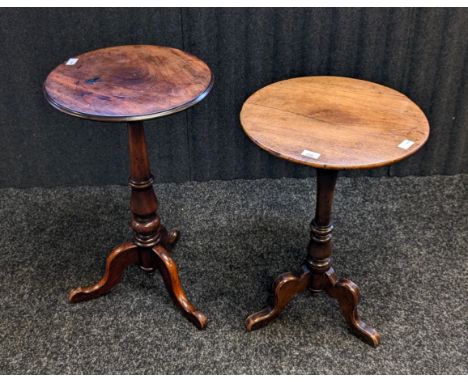 Two circular 19th century mahogany tables raised on tripod bases