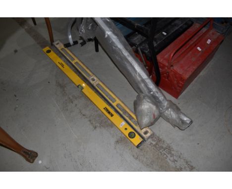 Two spirit levels and roof ladder parts