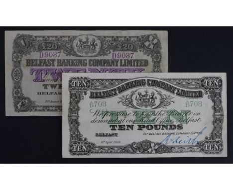 Northern Ireland, Belfast Banking Company Limited (2), 20 Pounds dated 10th August 1940 signed W.A. Knott, serial D9037 (PMI 