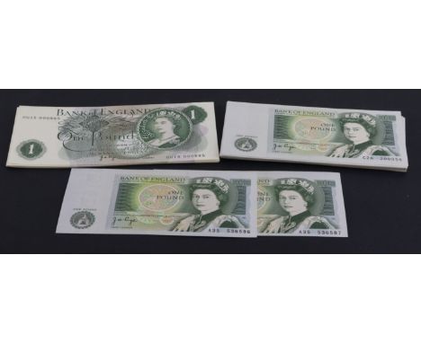 Page (53), 1 Pound series C Portrait notes issued 1970 (13), comprising a LOW serial number HU15 000885 and 3 consecutively n