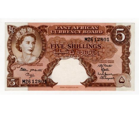 East African Currency Board 5 Shillings issued 1962, Queen Elizabeth II portrait, serial M26 12801 (BNB B227c, Pick41b) in PM