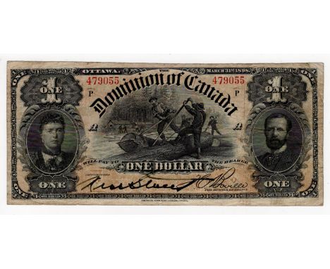 Canada, Dominion of Canada 1 Dollar dated 31st March 1898, portrait Countess and Earl of Aberdeen on obverse, series P, seria