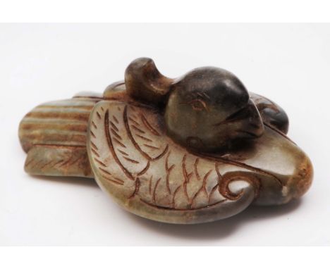 A Chinese jade double phoenix 19th Century