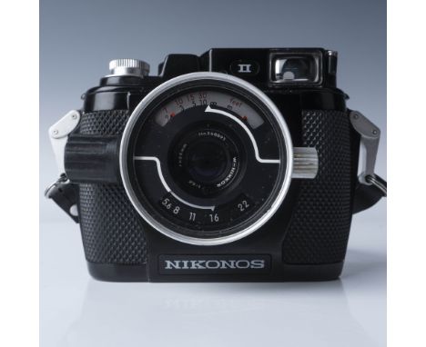 This Nikon Nikonos II underwater camera, introduced in 1968 by Nikon, is a part of the iconic Nikonos series known for its du