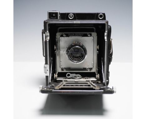 Graflex Pacemaker Crown Graphic large format camera, complete with original carrying case, film holders, and additional compo