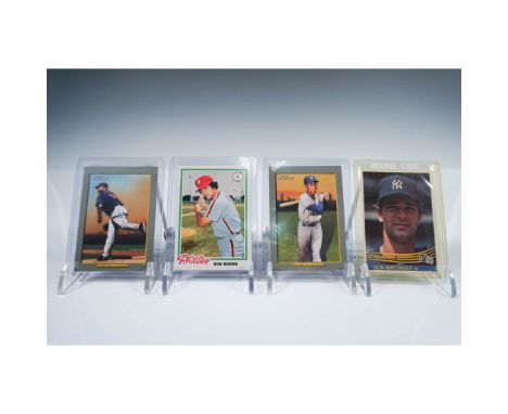 Four-piece baseball card collection featuring legendary Major League Baseball players. The lot includes a Donruss Don Matting