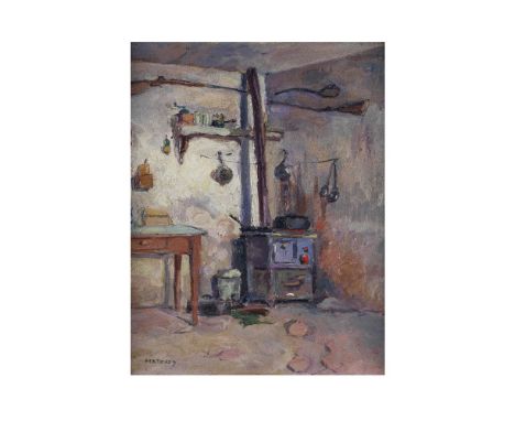 PIERRE MATOSSY (BESSE-SUR-BRAYE 1891-1969 PLOUBAZLANEC)Dans la cuisine signé 'Matossy' (en bas à droite)huile sur panneausign