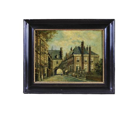 PIETER JOHANNES WAGEMANS (HOLLANDAIS, 1879-1955)'Prison gate', La Haye huile sur panneauoil on panel30 x 40.3cm (11 3/4 x 15 