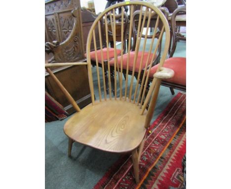 ERCOL, blonde Ercol low armchair 
