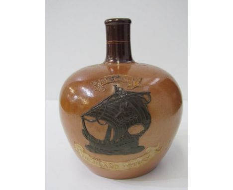 DOULTON WHISKY FLASK, Royal Doulton 19th Century flask, "Special Highland Whisky", 18cm height 