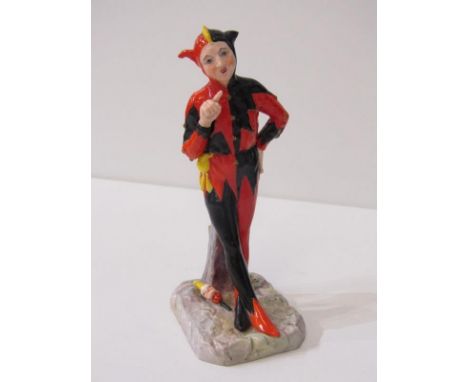 ROYAL WORCESTER FIGURE "Jester", dated 1902 modelled by E. Evans, 17cm height (neck repaired) 