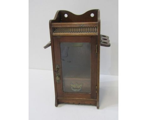 OAK SMOKERS CABINET, fitted 1 drawer with pipe rack to either side, 30cm height