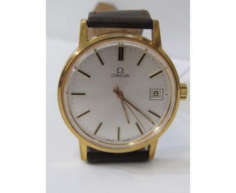GENTLEMAN'S OMEGA WRIST WATCH, manual wind movement, date aperture, untested condition Lot 60: New strap fitted - no Omega bu