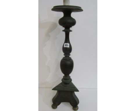 ANTIQUE LIGHTING, Italian bronze 18th Century -style pricket candlestick lamp, 60cm height 