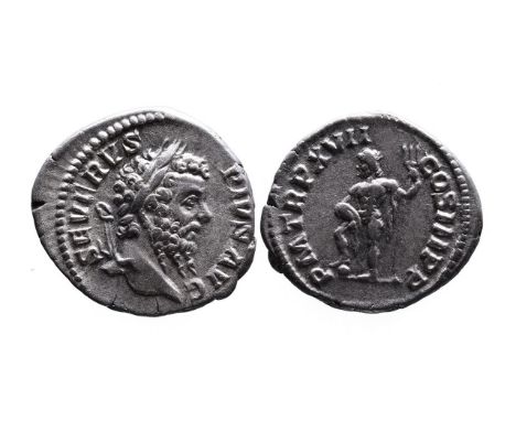 Septimius Severus, AD 193-211, Rome Mint, AD 209.Laureate head of Septimius Severus right, SEVERVS PIVS AVG;Neptune standing 