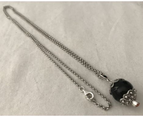  Su Coccu is an ancient Sardinian amulet worn to protect against the Evil Eye. Total weight approx. 21.8g.  Chain length 35".