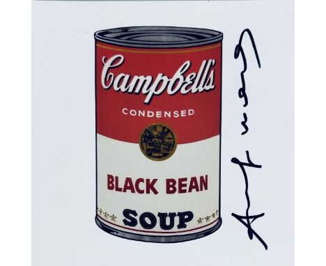 Andy WARHOL (1928-1987), d'après. Black Bean Soup, From Campbell’s Soup. A Print Retrospective . Carton d'invitation de l’exp