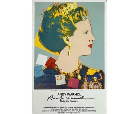 Andy WARHOL (1930 - 1987), D’Après. Queen Margrethe II of Denmark from the series "Reigning Queens", 1985. Affiche offset en 