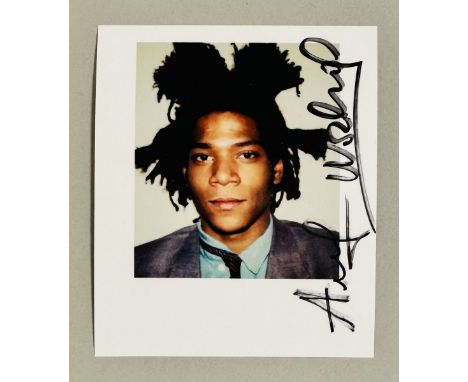 Andy WARHOL (1928-1987), Attribué à. Jean-Michel Basquiat. Photographie polaroïd, signé au feutre vers la droite.11,2 x 9,5 c