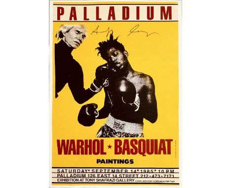 Andy WARHOL (1928-1987) et Jean-Michel BASQUIAT (1960-1988), D’Après. « PALLADIUM »  Affiche offset de Warhol et Basquiat réa