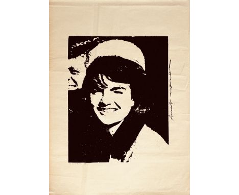 Andy WARHOL (1928-1987), Attribué à. Jacky Kennedy. Bois gravé sur papier, signé à droite vers le milieu. Contresigné en bas 