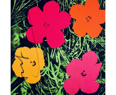 Andy WARHOL (1928-1987), d'après. Flowers 1964. A Print Retrospective . Carton d'invitation de l’exposition A Print Retrospec