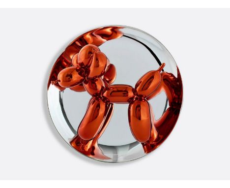 Jeff KOONS (Né en 1955) Balloon Dog orange,2015  Assiette en porcelaine émaillée de Limoges.  Signée, titrée, datée et numéro