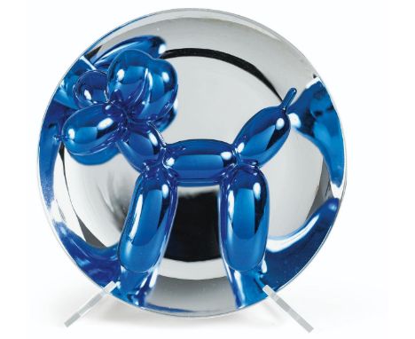 Jeff KOONS (Né en 1955) Balloon Dog Blue, 2015  Assiette en porcelaine émaillée de Limoges. Signée, titrée, datée et numéroté