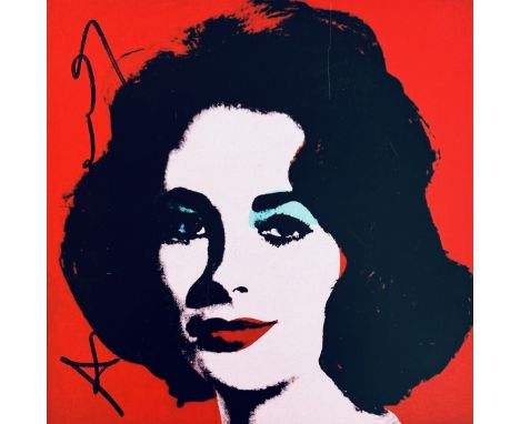 Andy WARHOL (1928-1987), d'après. Liz Taylor,1964. A Print Retrospective . Carton d'invitation de l’exposition A Print Retros