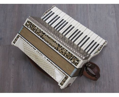A Hohner Verdi III 120 bass piano accordion, cased