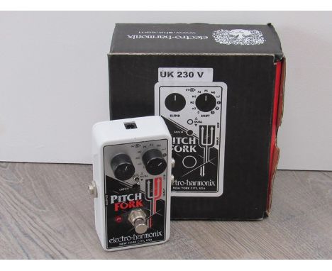 An Electro-Harmonix Pitch Fork electric guitar pedal, boxed 