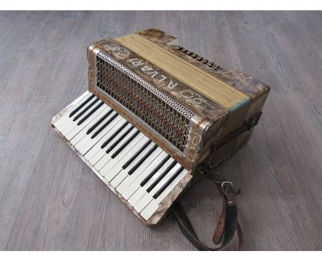 An Alvari 24 bass piano accordion, cased 