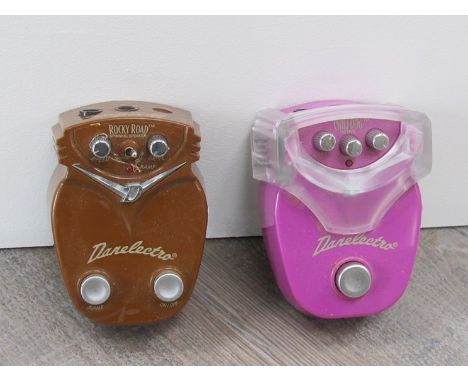Two Danelectro guitar effects pedals: Rocky Road Spinning Speaker and Chili Dog Octave