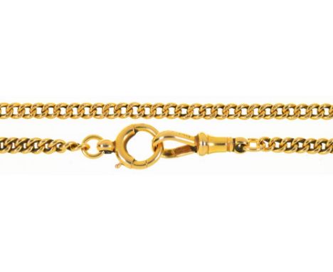 AN 18CT GOLD ALBERT,  EACH LINK MARKED. 15.5G++LIGHT WEAR CONSISTENT WITH AGE 