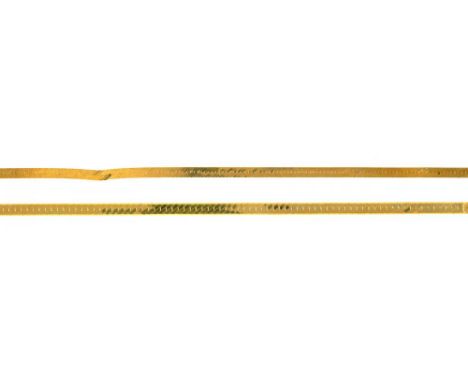 AN ITALIAN 9CT GOLD BRACELET AND NECKLACE, 6G++LIGHT WEAR CONSISTENT WITH AGE 