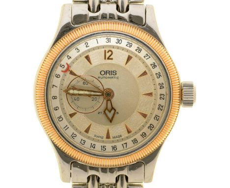 AN ORIS AUTOMATIC STAINLESS STEEL GENTLEMAN'S WRISTWATCH, STAINLESS STEEL BRACELET, 3.3 CM APPROX++LIGHT WEAR CONSISTENT WITH