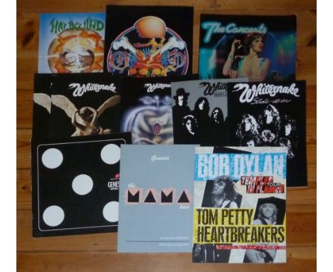 EPHEMERA INCLUDING CONCERT TOUR PROGRAMMES (WHITESNAKE [5 - 1 DUPLICATE], GENESIS [2], BOB DYLAN AND HAWKWIND, 'THE CONCERTS'