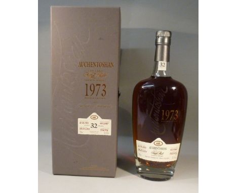 AUCHENTOSHAN 1973 32 YEAR OLD SCOTCH WHISKY SHERRY CASK. DISTILLED: 14.03.1973 BOTTLED: 08.07.2005 BOTTLE NO. 461/480, 70CL. 