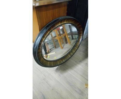 VICTORIAN/EDWARDIAN FRAMED OVAL BEVELLED MIRROR