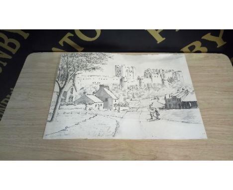 VINTAGE PRINT OF BAMBURGH CASTLE