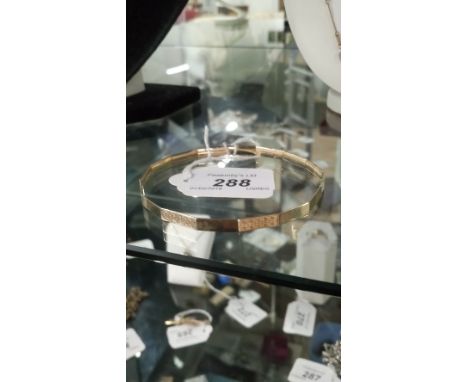 9CT GOLD & METAL CORE BANGLE (WEIGHT 11.5g)