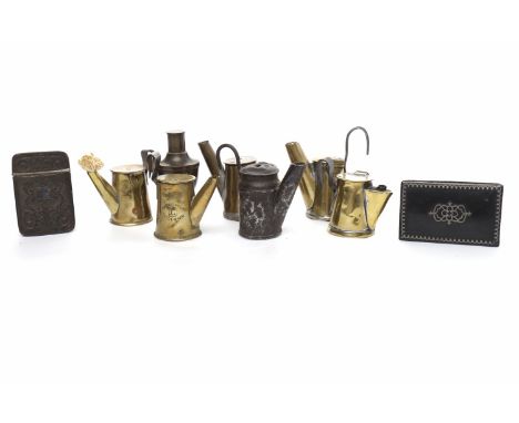 LOT OF COLLECTABLES to include miner's tallow lamps, examples by R. Grant of Portobello, another attributed to A. Caldow of K