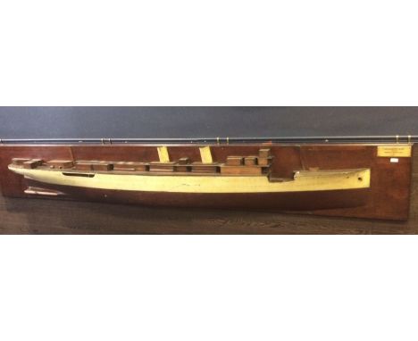SHIPBUILDER'S HALF-HULL OF THE 'RMS SALSETTE'the hull composed of two sections, bearing plaque reading 'T.S.S., Salsette, No.