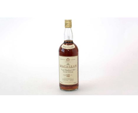 The Macallan Single Malt Scotch Whisky, one bottle, 12 years, 43% vol, 1l, Duty-free label still sealed, boxed.