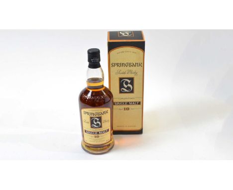 Springbank Single Malt Scotch Whisky, one bottle, 10 years, 46% vol, 70cl, boxed. 