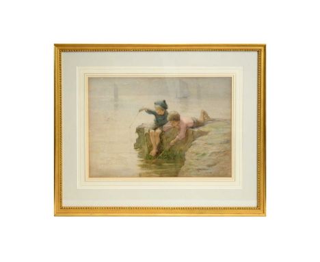 Thomas Austen Brown ARSA (1859–1924)Two Little Boys Fishing,signed and dated 1886,watercolour,37 x 52cms, framed.Provenance: 