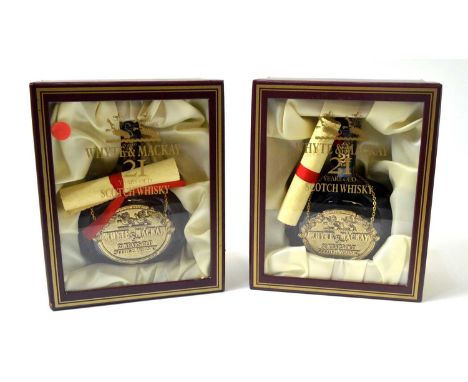 White &amp; Mackay 21 years old scotch whisky, two bottles 70cl, 43% vol, comes in bespoke presentation box with parchment