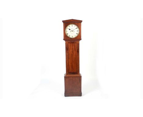 Bryson &amp; Son, Dalkeith: a mid 19th Century Scottish mahogany longcase clock, the circular silvered roman dial with subsid